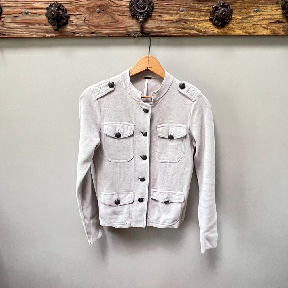 Free People Slub‎ Knit Military Cardigan Sweater Size XS